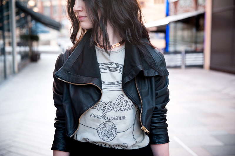 FAIIINT, outfit, Handmade, leather, Jacket, Draped, Cropped, Andy Warhol, Pepe Jeans, Tee, Mens, Soup Can, Campbells, River Island, Asymmetric, Skirt, Finsk, Skin by Finsk, D2, Wedges, Laced, Black, Grey, Print, Tee, T-Shirt, Balenciaga, City, Fashion, Blogger, Street Style