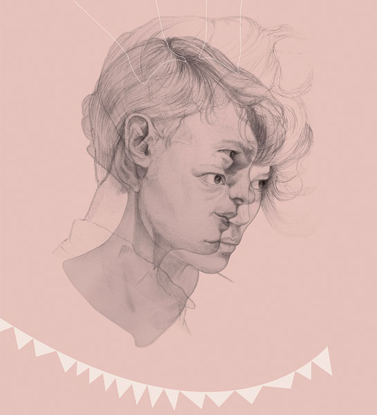 Denise Nestor Denise Nestor, Illustrator, Illustration, Surreal, Layred, Portrait, Pink, Dreamy