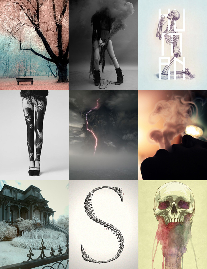 FAIIINT Inspiration FAIIINT, Inspiration, Skulls, Bones, Skeleton, Blue, Pink, Black, White, Pale, Pastel, Baby, Smoke, Gothic, House, Mood Board