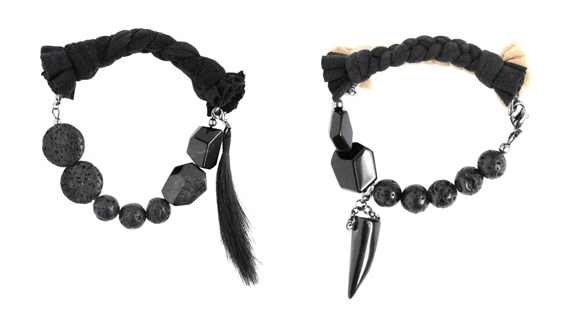 Maria Lau Autumn / Winter 2011 Braclets Maria Lau, Autumn / Winter 2011, Braclets, Rocks, Hair, Jewellery, Plait, Braided, Stones, Claw