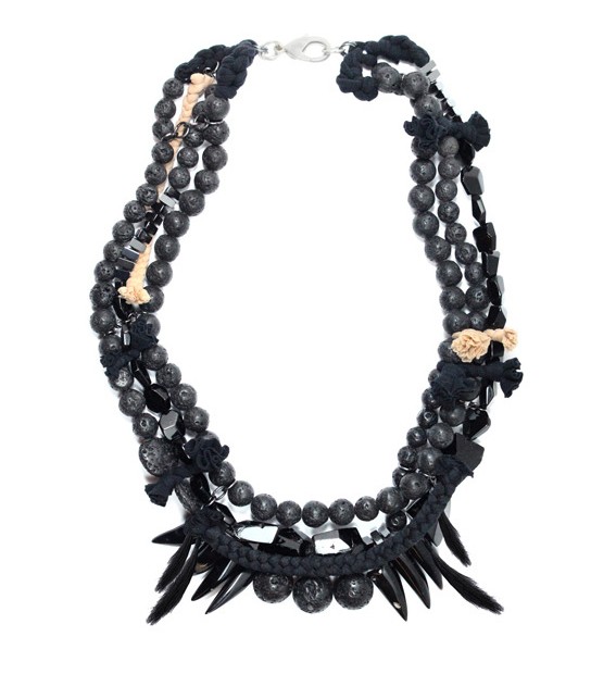 Maria Lau Autumn / Winter 2011 Collision Necklace Maria Lau, Autumn / Winter 2011, Collision, Necklace, Stones, Rocks, Spikes, Black