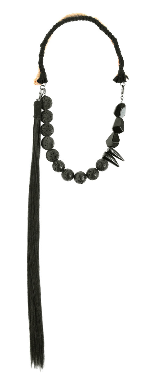 Maria Lau Autumn / Winter 2011 Venus Necklace Maria Lau, Autumn / Winter 2011, Venus, Necklace, Stones, Rocks, Spikes, Black, Hair