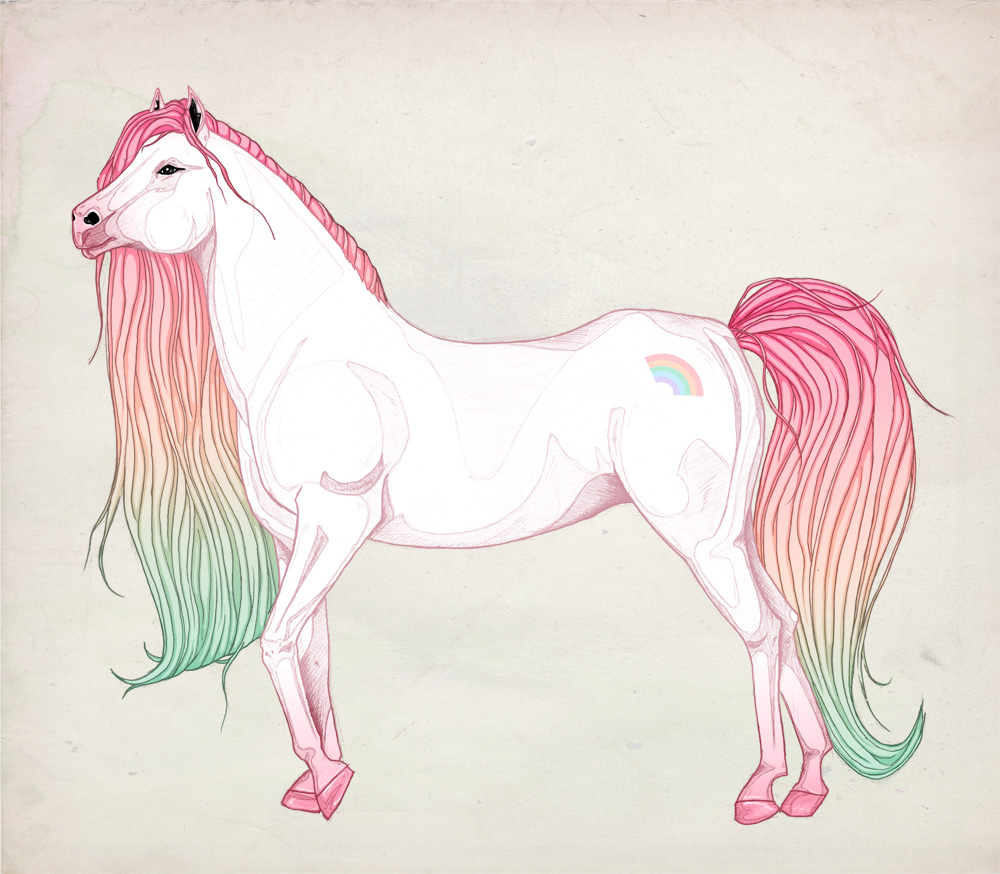 FAIIINT, Illustration, Illustrator, Pony, Horse, My Little Pony, Rainbow, Dip Dye Hair, Ombre, Pink